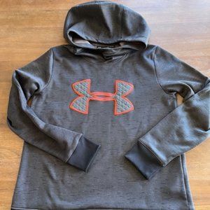Under Armour Womens BIG LOGO Hooded‎ Cold Gear Sweatshirt Medium M Dark Gray